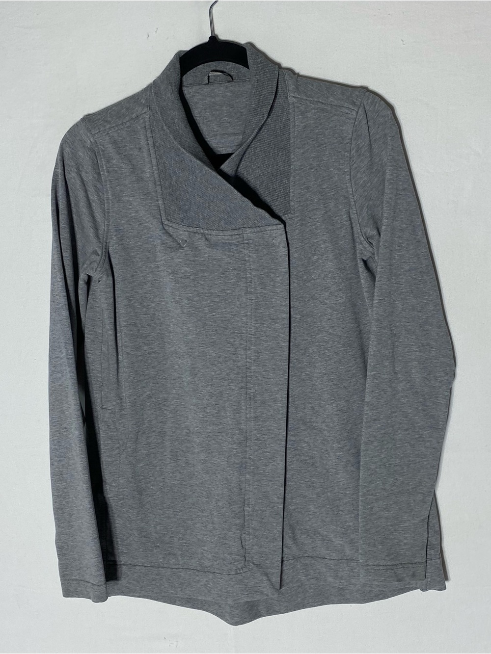 Lululemon Athletica Savasana Wrap Asymmetrical Snap Jacket Heathered Grey 4